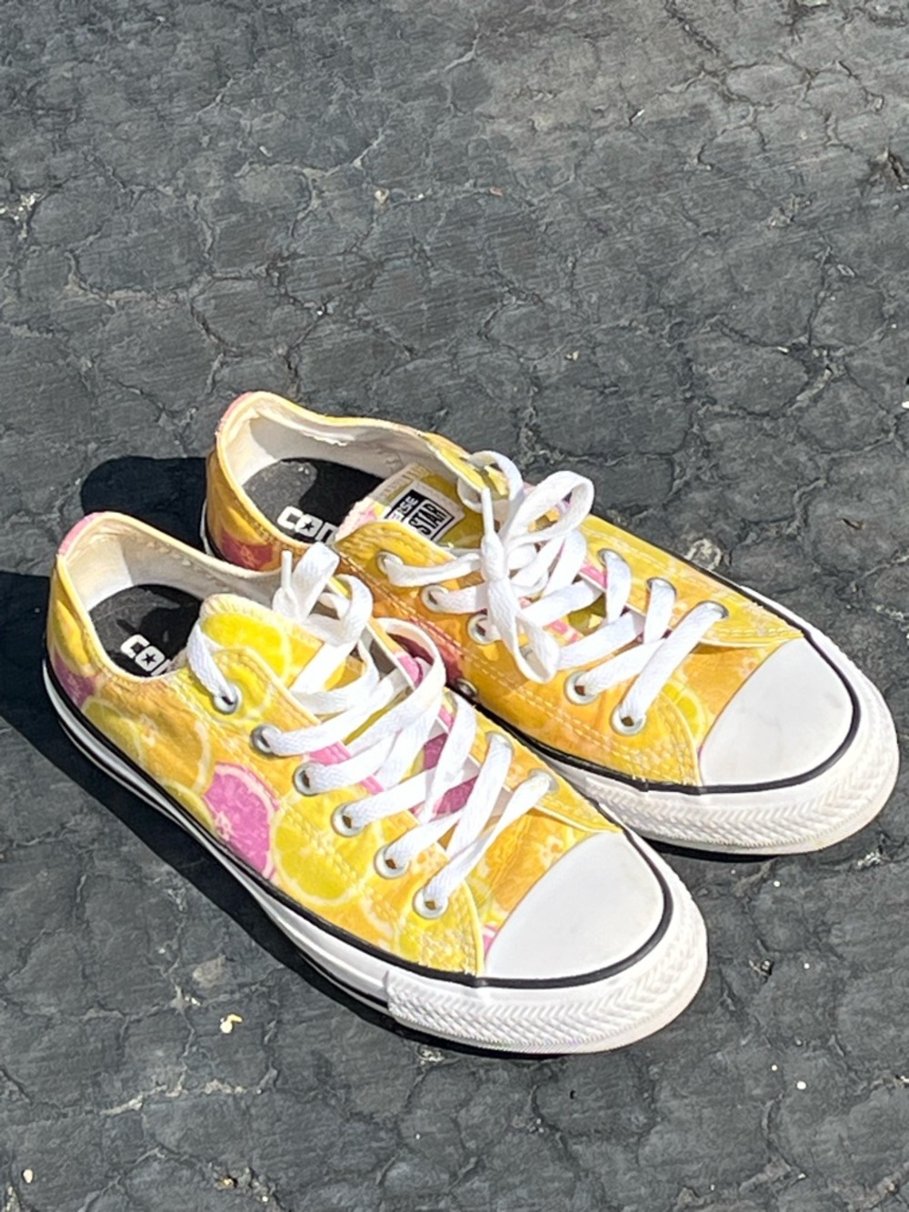 Converse Kids Yellow and Pink Tie-Dye Low Top Sneakers